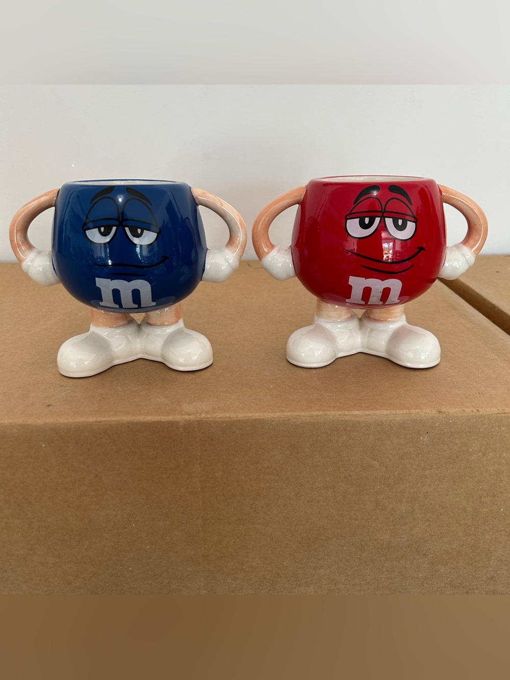 M&M'S Red and Blue Character Ceramic Mugs Set